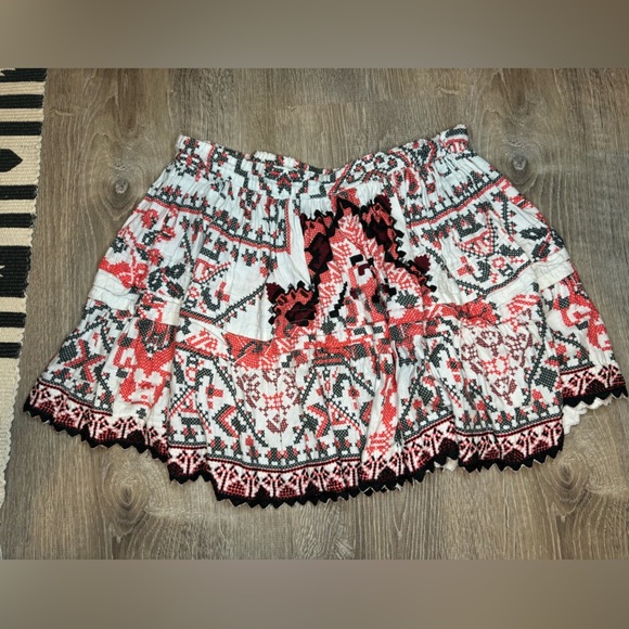 Rococo Sand Bedeck Mini Skirt In Red Black White Print XS - Picture 7 of 13